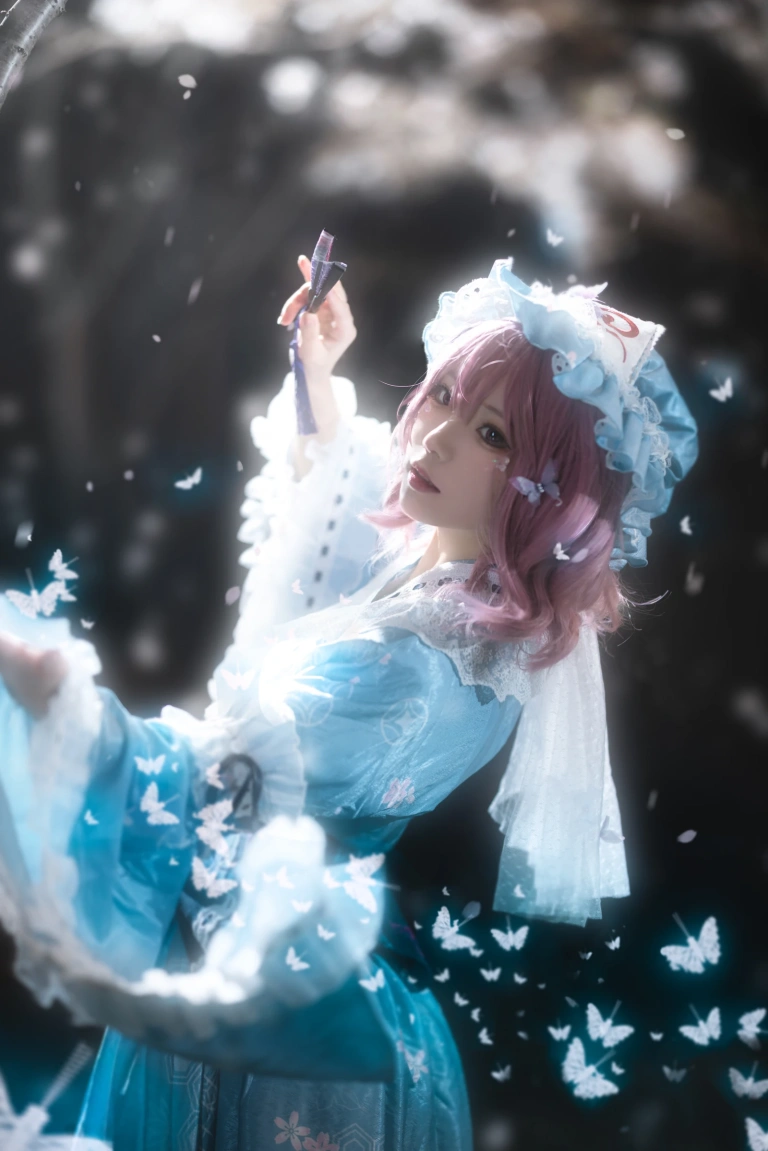 花柒Hana《星雨幽幽子》主题写真：9张全套美图
