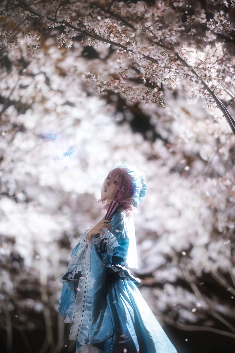 花柒Hana《星雨幽幽子》主题写真：9张全套美图