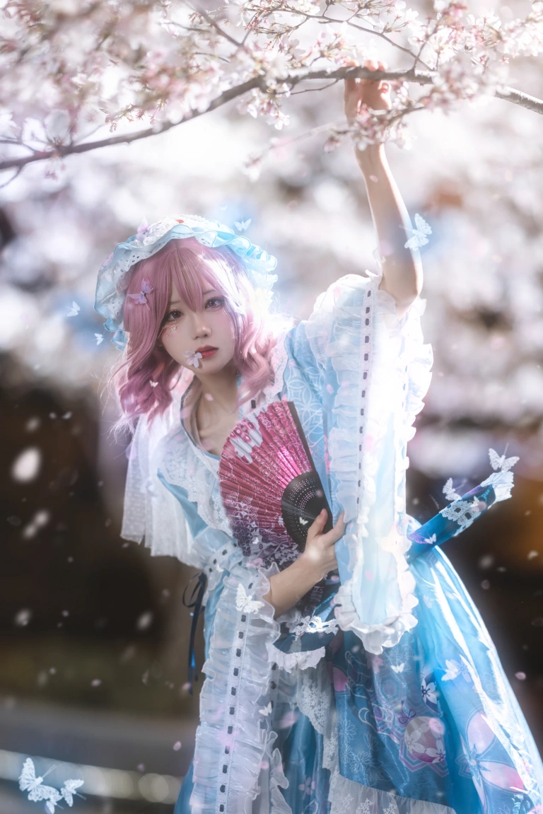 花柒Hana《星雨幽幽子》主题写真：9张全套美图