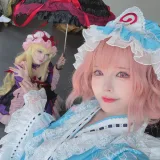 花柒Hana&肃雨雨雨《八云紫+西行寺幽幽子》主题写真：16张全套美图