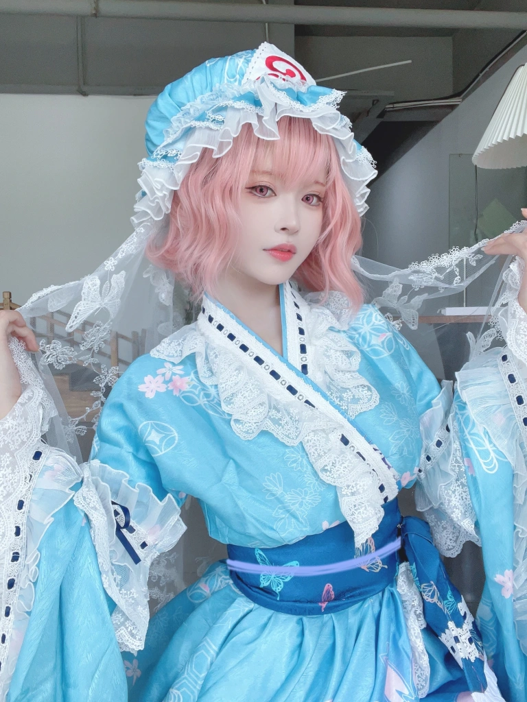 花柒Hana&肃雨雨雨《八云紫+西行寺幽幽子》主题写真：16张全套美图