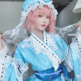 花柒Hana&肃雨雨雨《八云紫+西行寺幽幽子》主题写真：16张全套美图