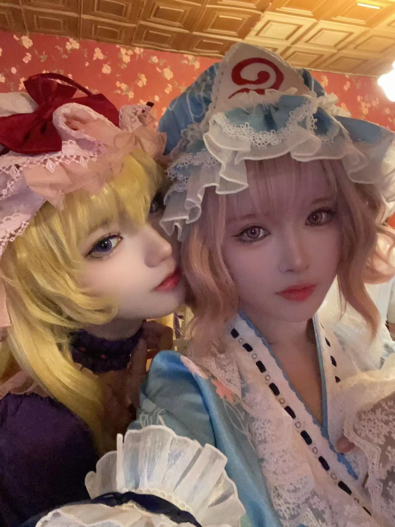 花柒Hana&肃雨雨雨《八云紫+西行寺幽幽子》主题写真：16张全套美图