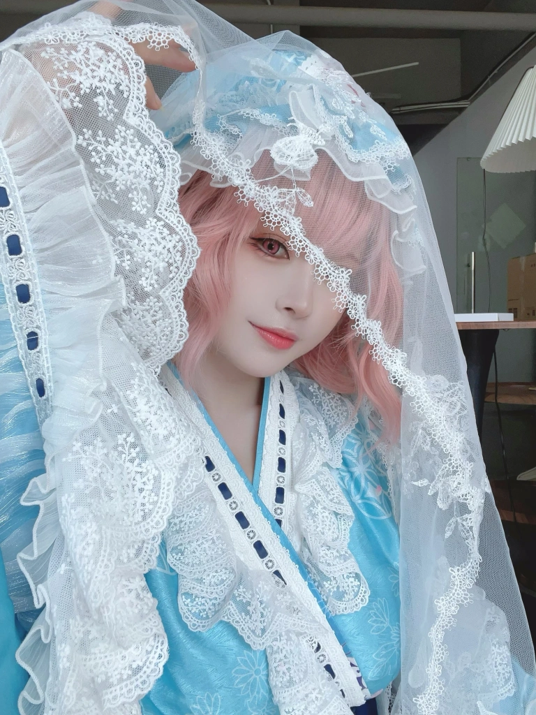花柒Hana&肃雨雨雨《八云紫+西行寺幽幽子》主题写真：16张全套美图