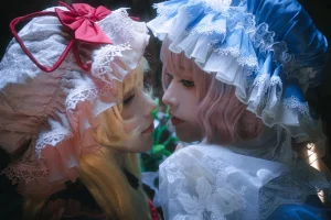 花柒Hana&肃雨雨雨《八云紫+西行寺幽幽子》主题写真：16张全套美图