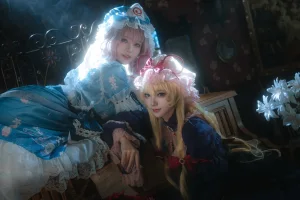 花柒Hana&肃雨雨雨《八云紫+西行寺幽幽子》主题写真：16张全套美图