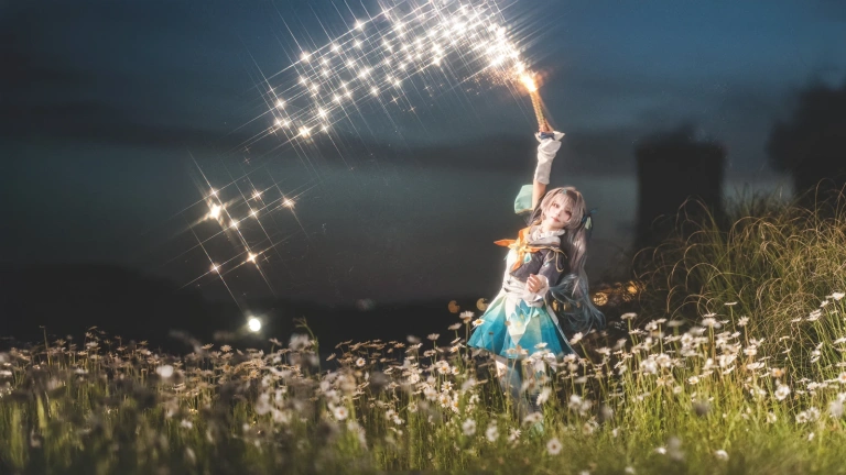花柒Hana《崩坏 星穹铁道 流萤》主题写真：18张全套美图