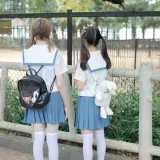 森萝财团《JKFUN-025 《两女一ZOO》 80D白丝过膝袜 默陌&Aika》主题写真：93张全套美图