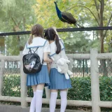 森萝财团《JKFUN-025 《两女一ZOO》 80D白丝过膝袜 默陌&Aika》主题写真：93张全套美图