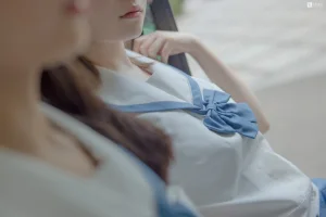 森萝财团《JKFUN-025 《两女一ZOO》 80D白丝过膝袜 默陌&Aika》主题写真：93张全套美图