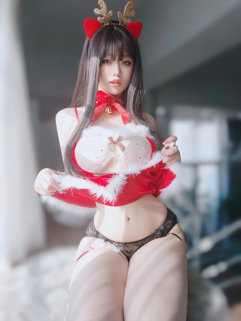 女主K《圣诞麋鹿》主题写真：100张全套美图，含1个视频