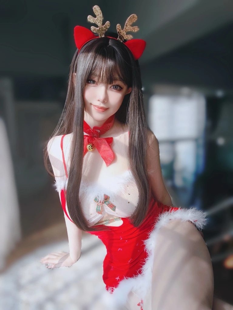 女主K《圣诞麋鹿》主题写真：100张全套美图，含1个视频