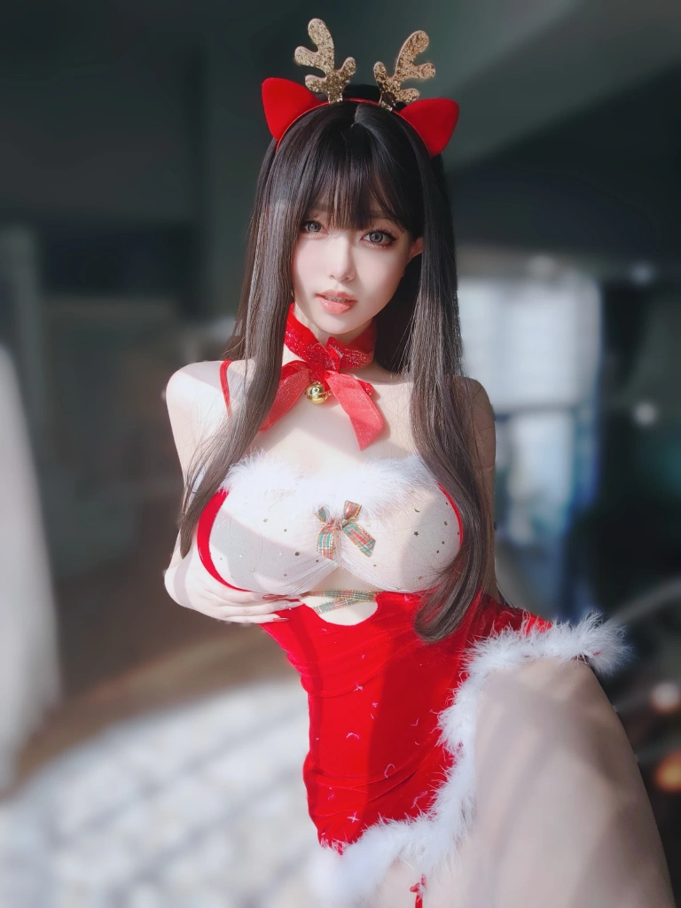 女主K《圣诞麋鹿》主题写真：100张全套美图，含1个视频