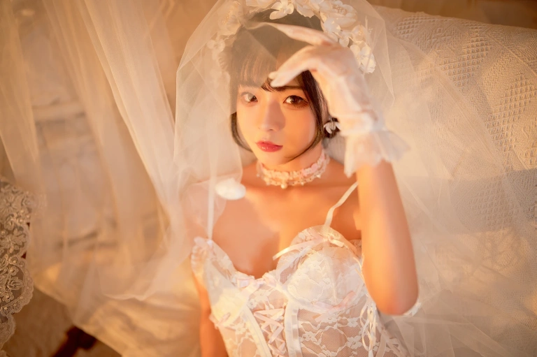 Kokuhui(yuuhui玉汇)《纯白花嫁》主题写真：60张全套美图
