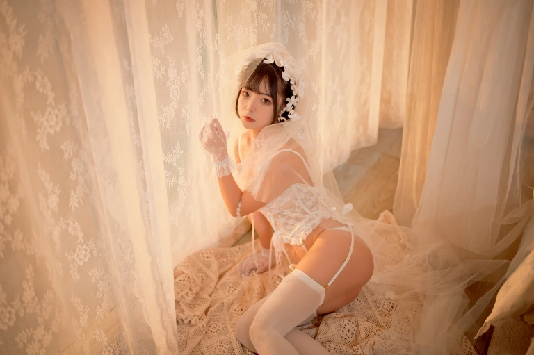 Kokuhui(yuuhui玉汇)《纯白花嫁》主题写真：60张全套美图
