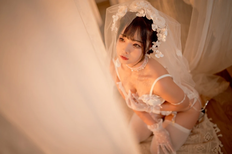 Kokuhui(yuuhui玉汇)《纯白花嫁》主题写真：60张全套美图