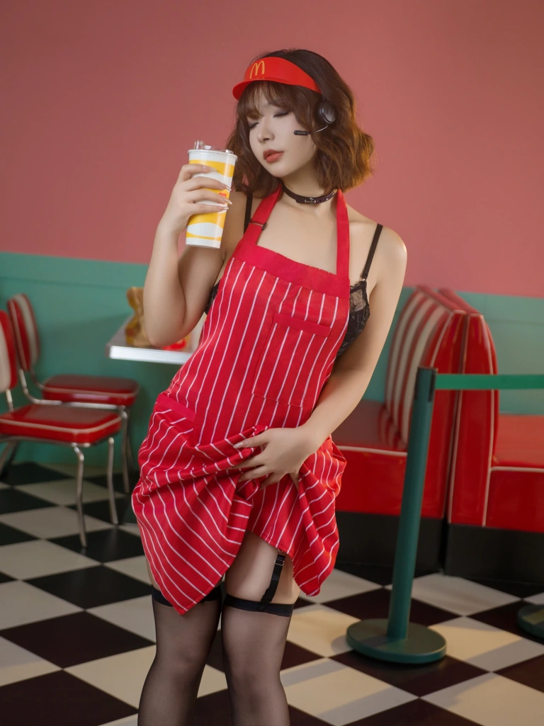 Kokuhui(yuuhui玉汇)《麦当劳的女服务员》主题写真：149张全套美图