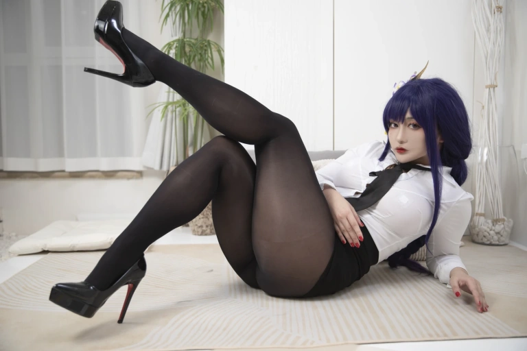 洛璃LoLiSAMA《雷电将军OL》主题写真：74张全套美图