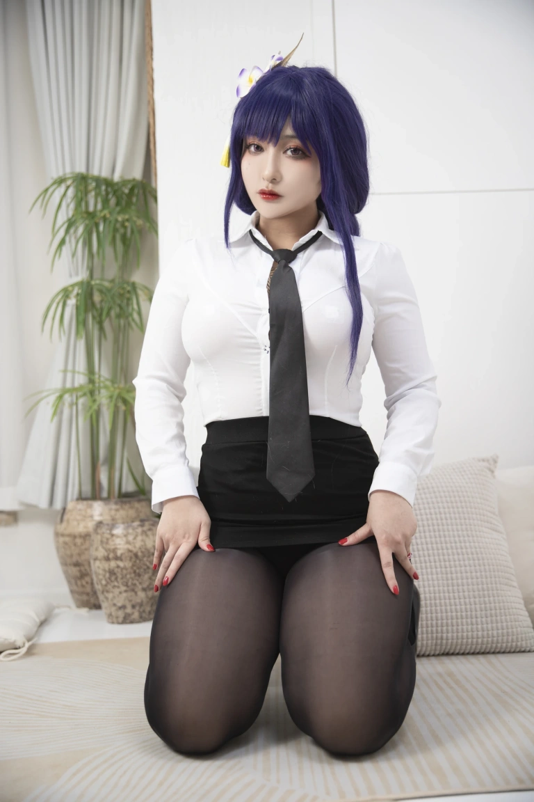 洛璃LoLiSAMA《雷电将军OL》主题写真：74张全套美图