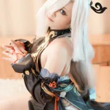 洛璃LoLiSAMA《申鹤》主题写真：83张全套美图，含1个视频