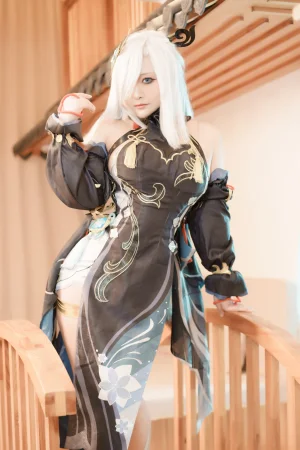 洛璃LoLiSAMA《申鹤》主题写真：83张全套美图，含1个视频
