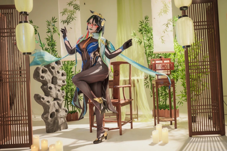 洛璃LoLiSAMA《原神 闲云》主题写真：69张全套美图