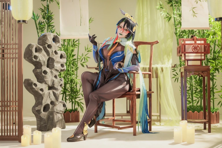 洛璃LoLiSAMA《原神 闲云》主题写真：69张全套美图