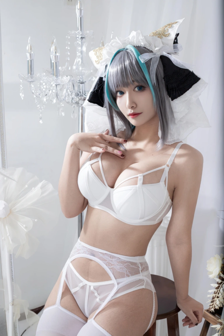 洛璃LoLiSAMA《碧蓝航线 柴郡同人内衣》主题写真：66张全套美图