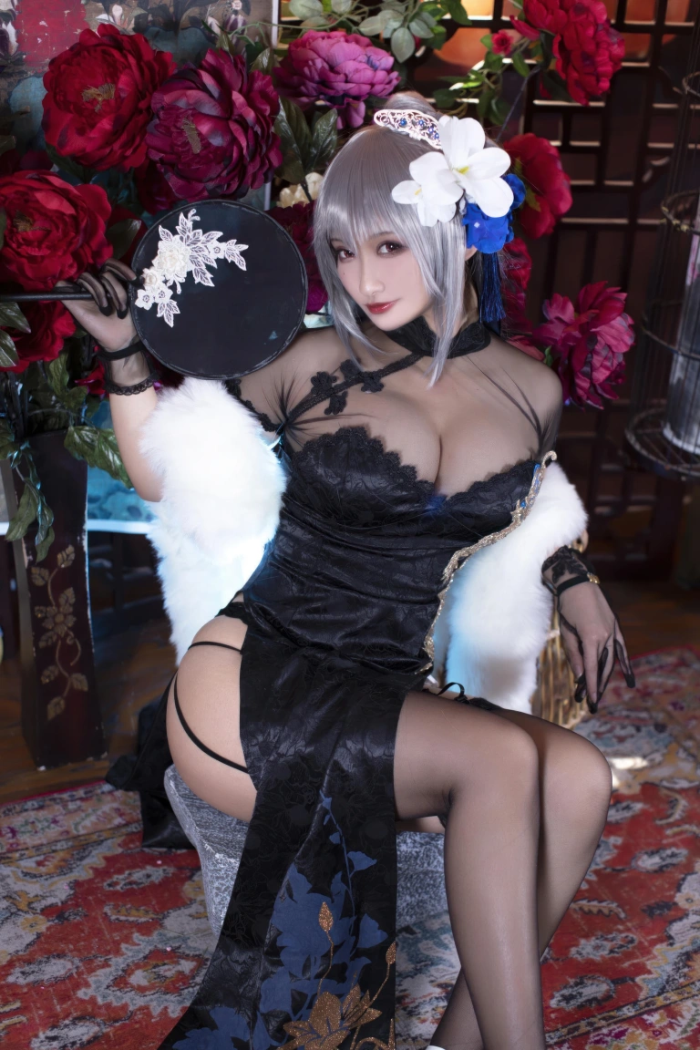 洛璃LoLiSAMA《碧蓝航线·路易九世旗袍》主题写真：43张全套美图