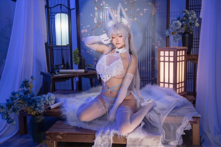 洛璃LoLiSAMA《碧蓝航线 信浓 相融一梦》主题写真：90张全套美图