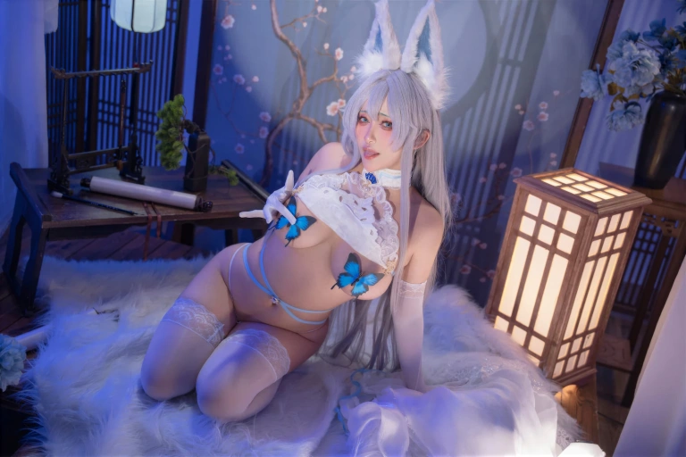 洛璃LoLiSAMA《碧蓝航线 信浓 相融一梦》主题写真：90张全套美图