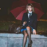 柒柒_Lust77《深夜公园JK》主题写真：35张全套美图