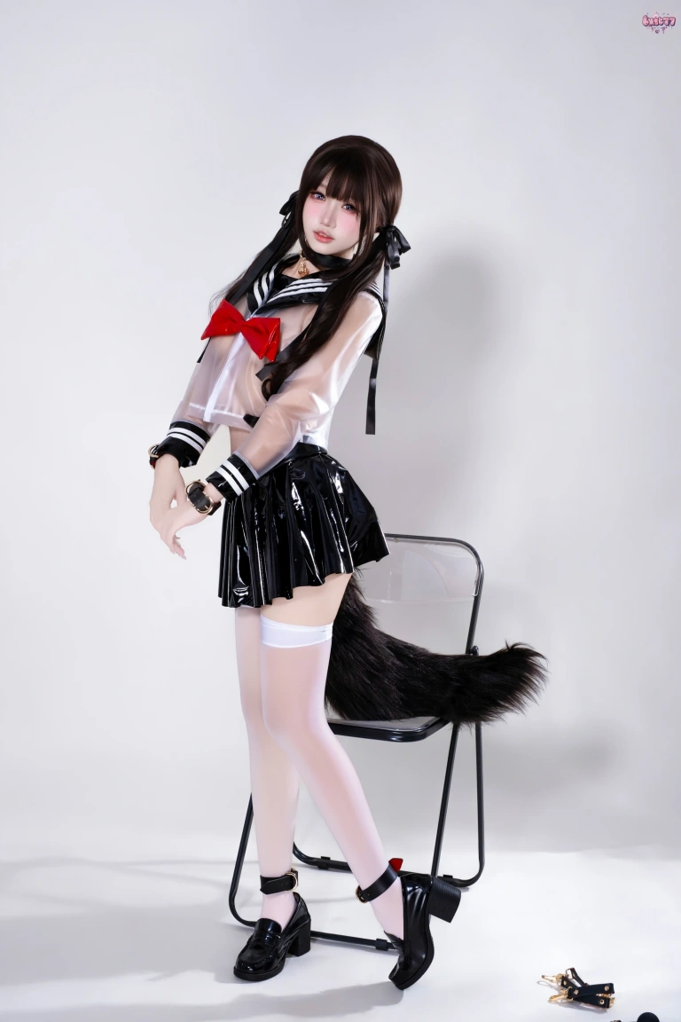 柒柒_Lust77《兽尾透明JK》主题写真：112张全套美图，含1个视频