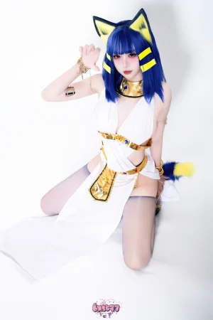 柒柒_Lust77《白·埃及猫》主题写真：65张全套美图