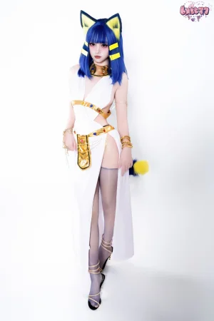 柒柒_Lust77《白·埃及猫》主题写真：65张全套美图
