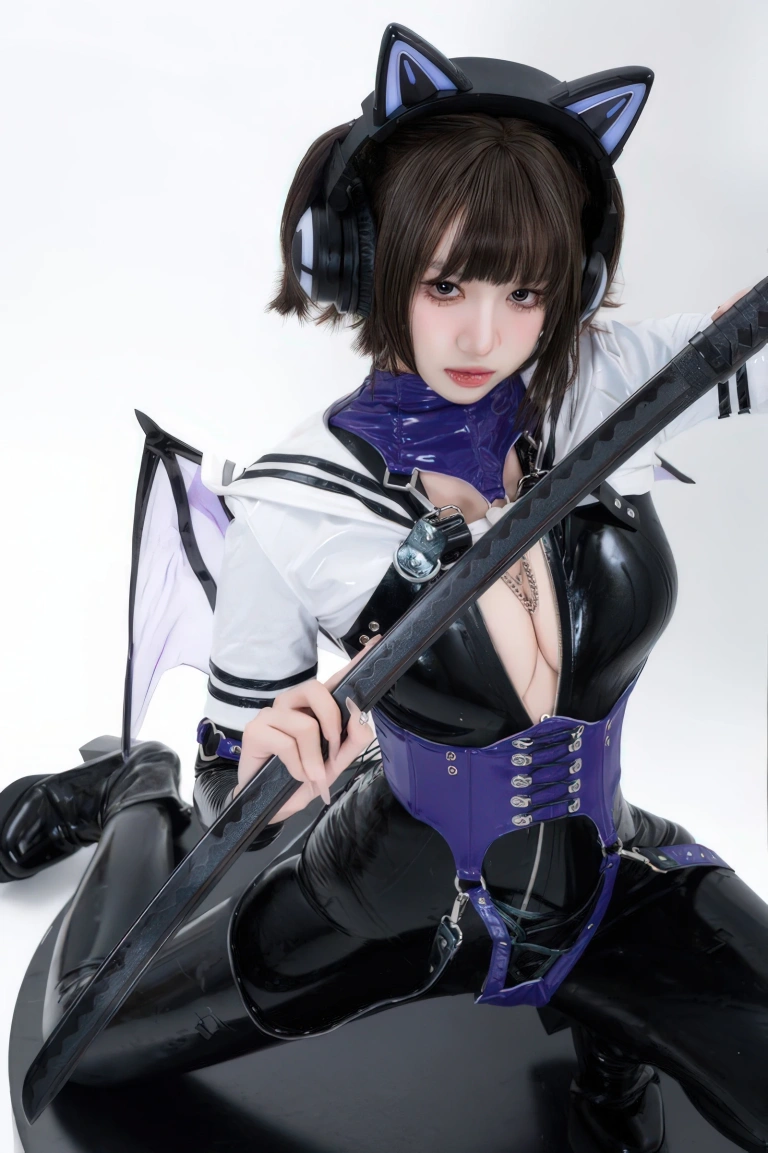 柒柒_Lust77《白棚胶衣》主题写真：78张全套美图