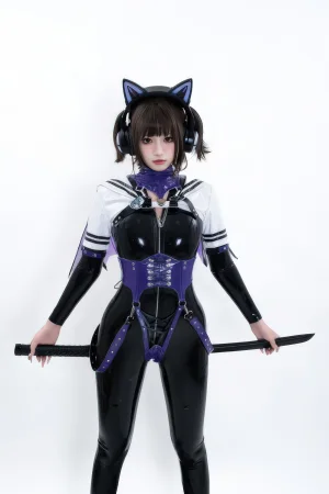 柒柒_Lust77《白棚胶衣》主题写真：78张全套美图