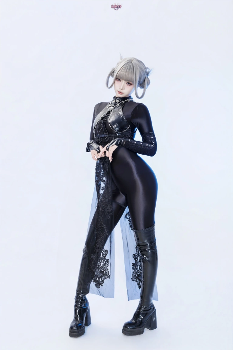 柒柒_Lust77《黑靡烟旗袍》主题写真：108张全套美图，含2个视频