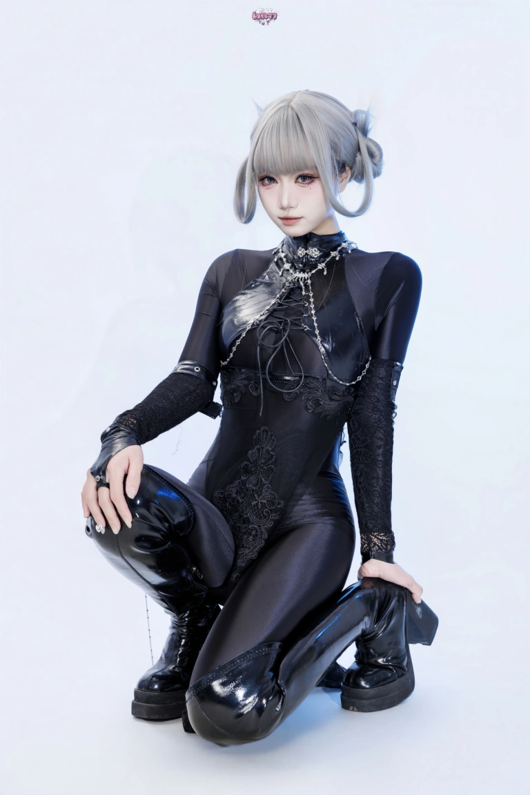 柒柒_Lust77《黑靡烟旗袍》主题写真：108张全套美图，含2个视频
