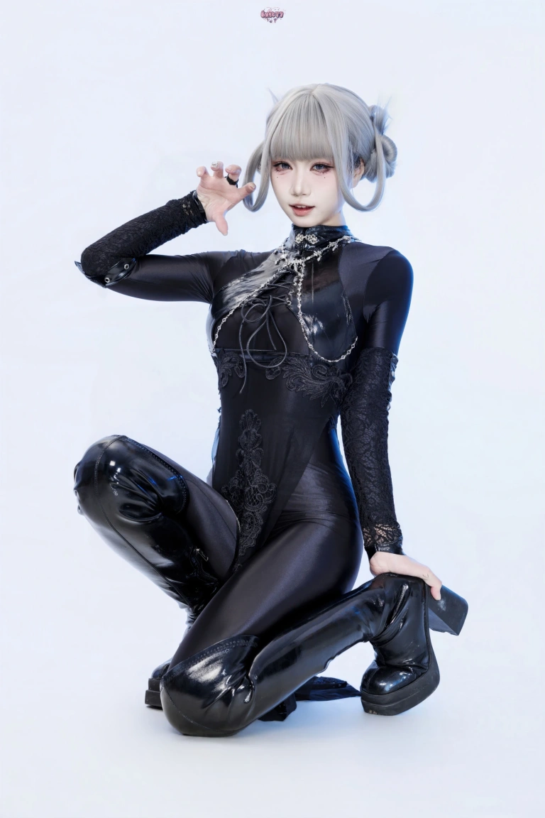 柒柒_Lust77《黑靡烟旗袍》主题写真：108张全套美图，含2个视频