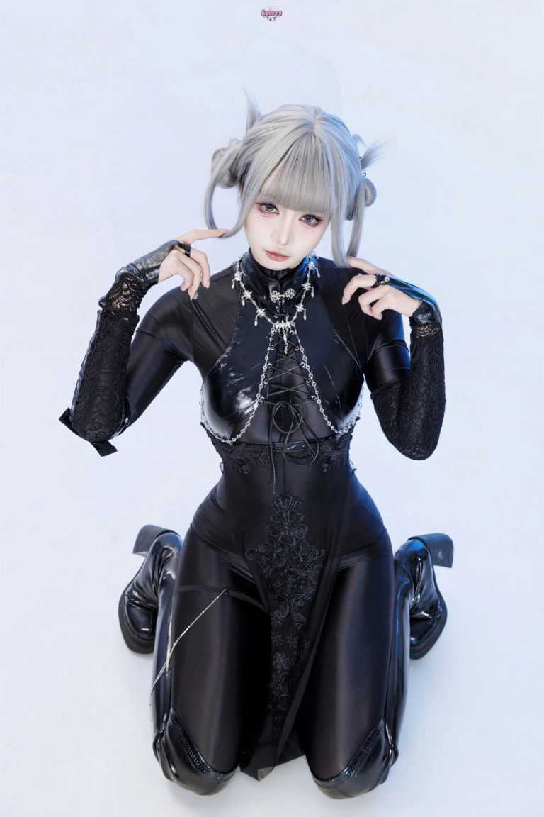 柒柒_Lust77《黑靡烟旗袍》主题写真：108张全套美图，含2个视频
