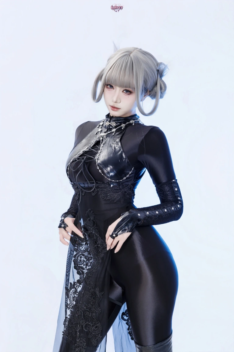 柒柒_Lust77《黑靡烟旗袍》主题写真：108张全套美图，含2个视频