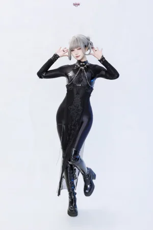 柒柒_Lust77《黑靡烟旗袍》主题写真：108张全套美图，含2个视频