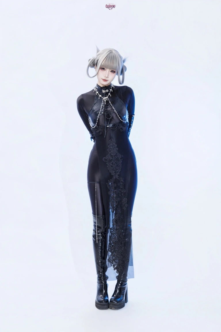 柒柒_Lust77《黑靡烟旗袍》主题写真：108张全套美图，含2个视频