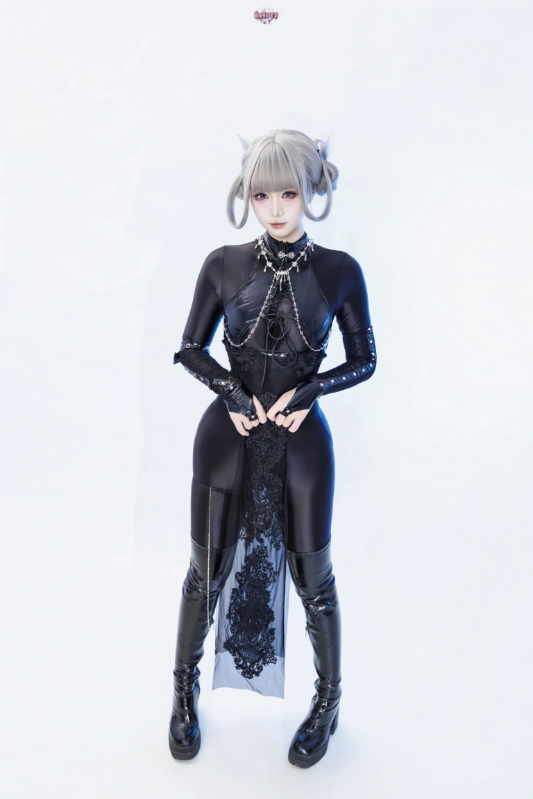 柒柒_Lust77《黑靡烟旗袍》主题写真：108张全套美图，含2个视频