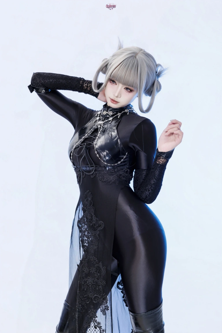 柒柒_Lust77《黑靡烟旗袍》主题写真：108张全套美图，含2个视频