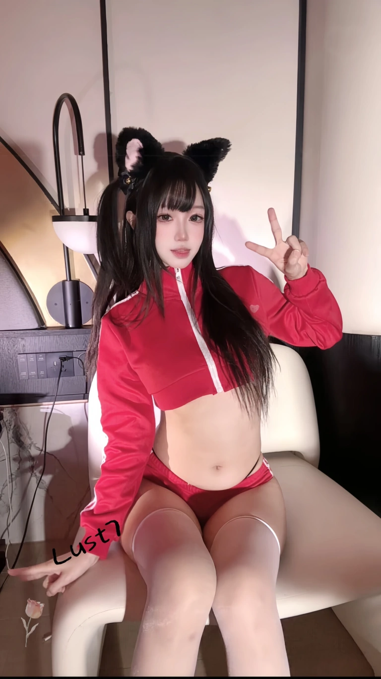 柒柒_Lust77《红色体操服》主题写真：46张全套美图，含1个视频