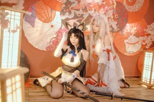 miko酱ww《永劫无间 胡桃》主题写真：44张全套美图