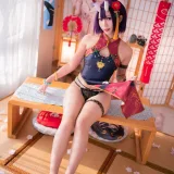 Money冷冷《酒吞高腰旗袍》主题写真：66张全套美图，含1个视频