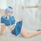 Money冷冷《蕾姆空姐小恶魔》主题写真：33张全套美图